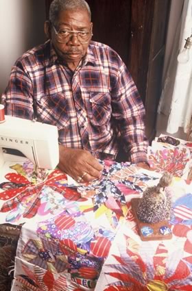 <b>Eighty-six year old quilter, Joseph White.</b> Berkeley County, SC, March 1993.