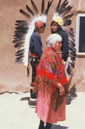 <b>Native Americans at a pueblo reservation near Santa Fe,</b> NM, July 1988.