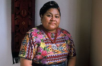 <b>Rigoberta Menchu Tum</b>, 1993 Nobel Peace Prize recipient for her human rights work in Guatemala.  Mexico City, Mexico, 2000.